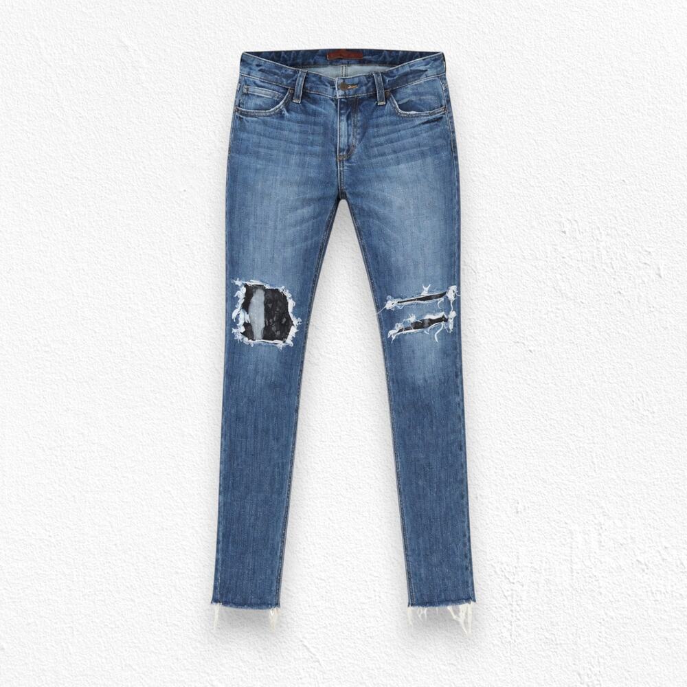 Joes Jeans Medium Wash Distressed Boyfriend Billie Ankle Straight Jeans Size 27